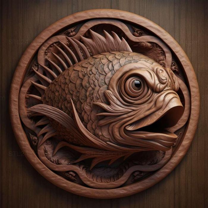 Nature and animals (Dragon eye fish 1, NATURE_2329) 3D models for cnc